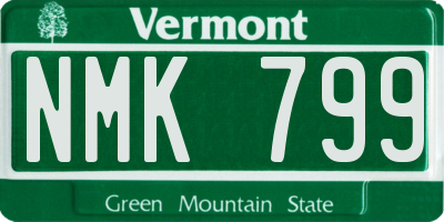 VT license plate NMK799