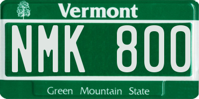 VT license plate NMK800