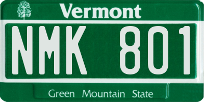 VT license plate NMK801