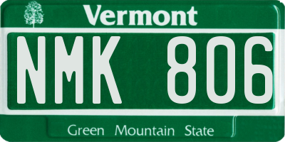 VT license plate NMK806