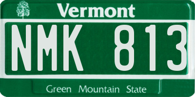 VT license plate NMK813