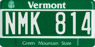VT license plate NMK814