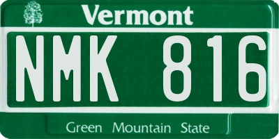 VT license plate NMK816