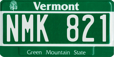 VT license plate NMK821
