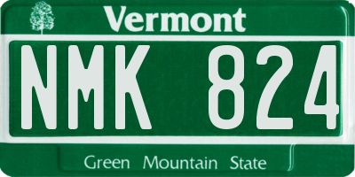 VT license plate NMK824