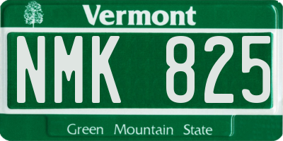 VT license plate NMK825
