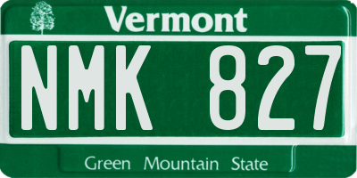 VT license plate NMK827