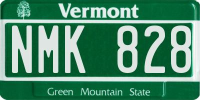 VT license plate NMK828
