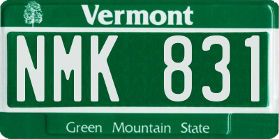VT license plate NMK831
