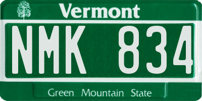 VT license plate NMK834