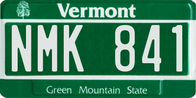 VT license plate NMK841