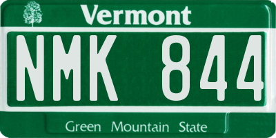 VT license plate NMK844