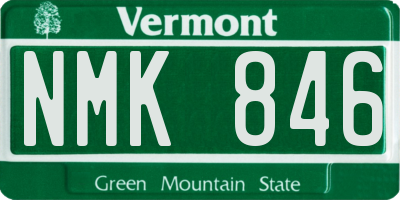 VT license plate NMK846