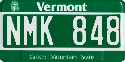 VT license plate NMK848