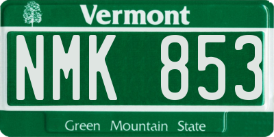 VT license plate NMK853