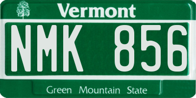 VT license plate NMK856
