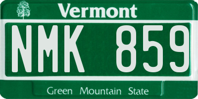 VT license plate NMK859
