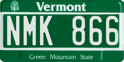VT license plate NMK866