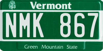 VT license plate NMK867
