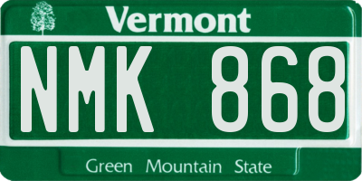 VT license plate NMK868