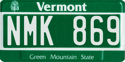 VT license plate NMK869