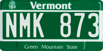 VT license plate NMK873