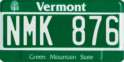 VT license plate NMK876
