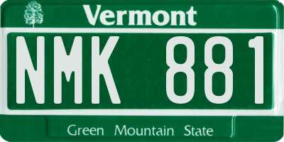 VT license plate NMK881