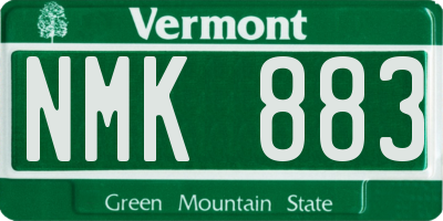 VT license plate NMK883