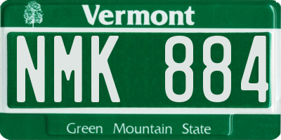 VT license plate NMK884