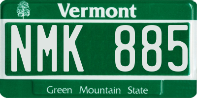 VT license plate NMK885