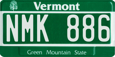 VT license plate NMK886