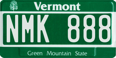 VT license plate NMK888