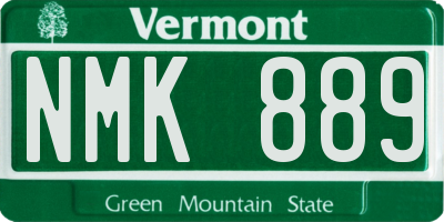 VT license plate NMK889