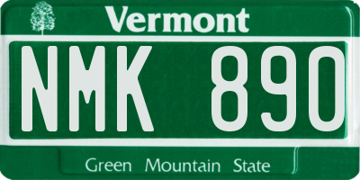 VT license plate NMK890