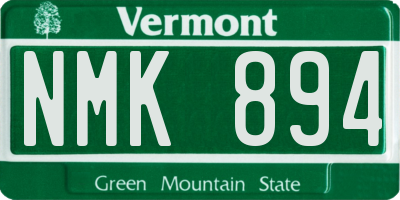 VT license plate NMK894