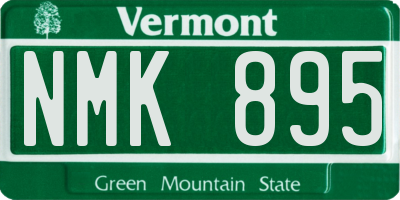 VT license plate NMK895