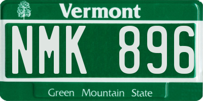 VT license plate NMK896