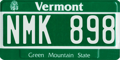 VT license plate NMK898