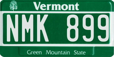 VT license plate NMK899