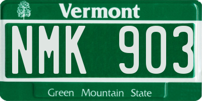 VT license plate NMK903