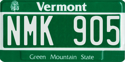 VT license plate NMK905
