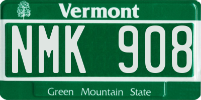 VT license plate NMK908