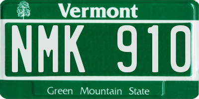 VT license plate NMK910