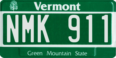 VT license plate NMK911
