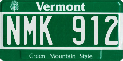 VT license plate NMK912