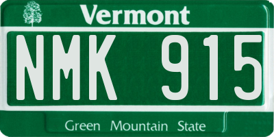 VT license plate NMK915