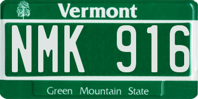 VT license plate NMK916