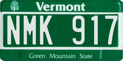 VT license plate NMK917