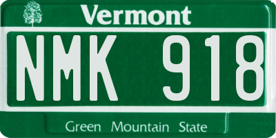 VT license plate NMK918